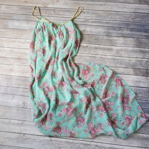 sz L Floral mint green dress